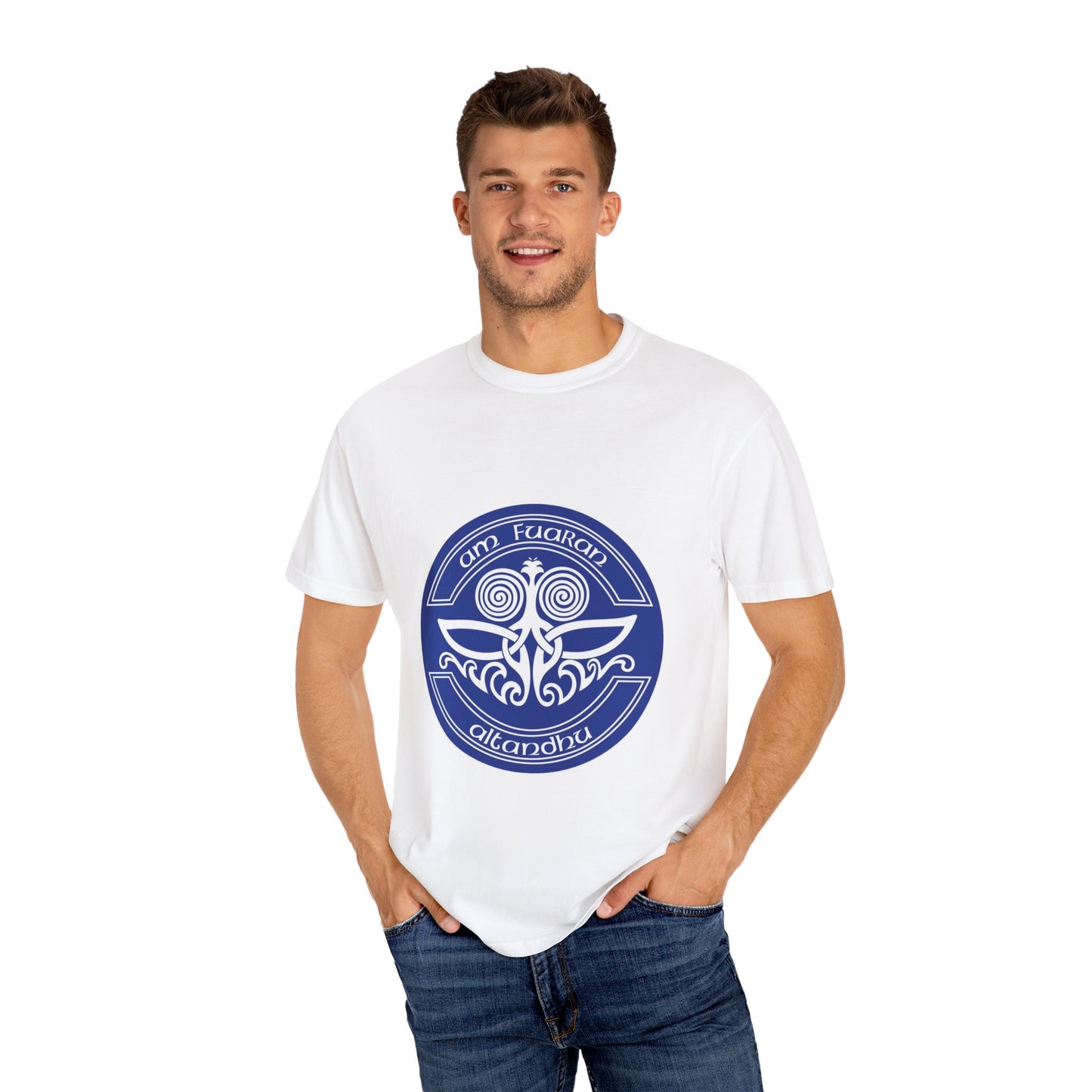 Unisex Garment-Dyed T-Shirt with Tribal Design - Comfortable & Stylish