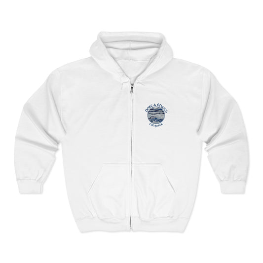 Zip Hoodie - Coastal Waves Surf Club Logo Sweatshirt