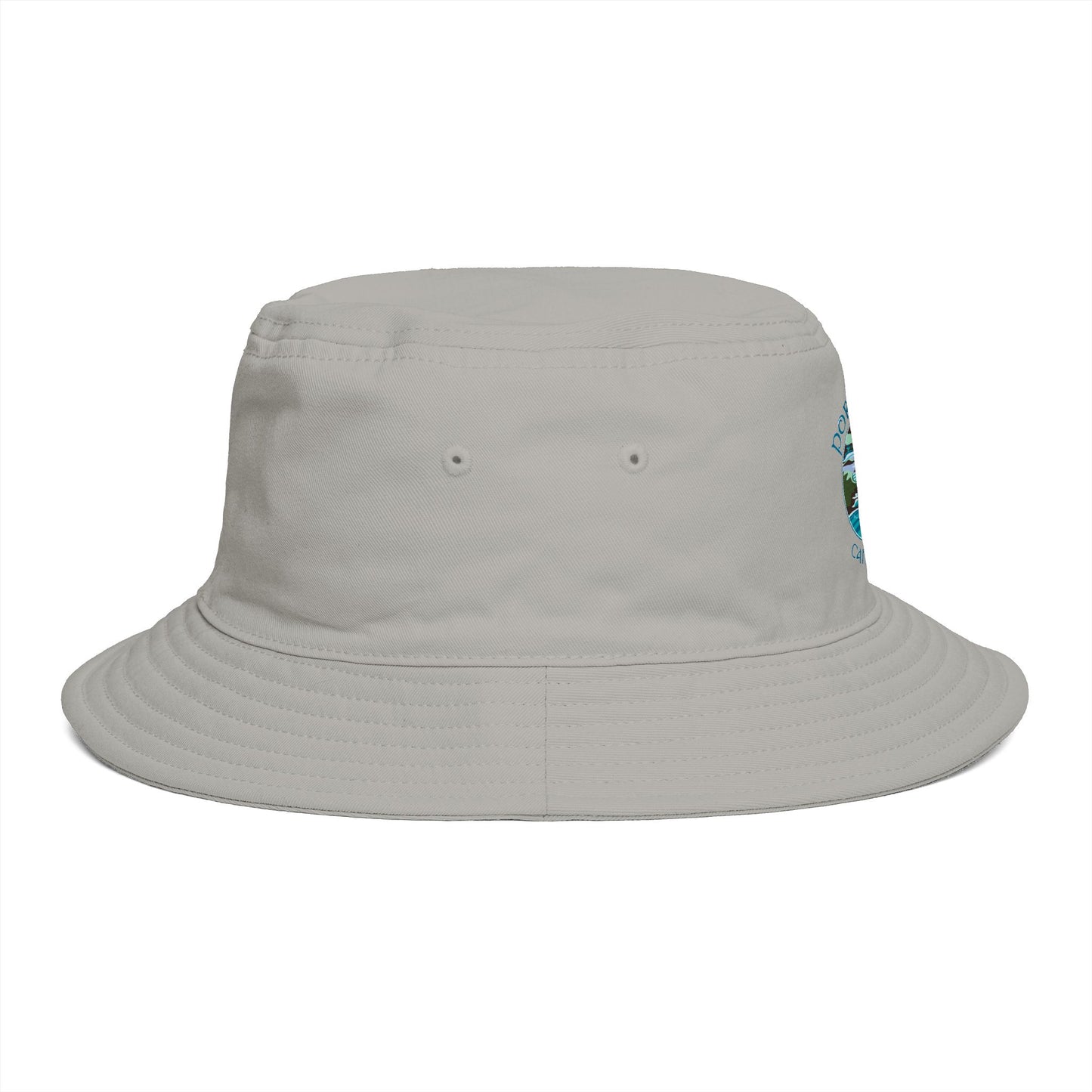 Sunset Coast Bucket Hat — Embroidered Ocean Landscape