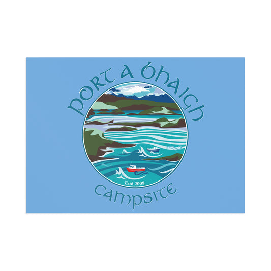Port A Bhaigh Campsite Fine Art Postcards - Scenic Nature Art for Travelers