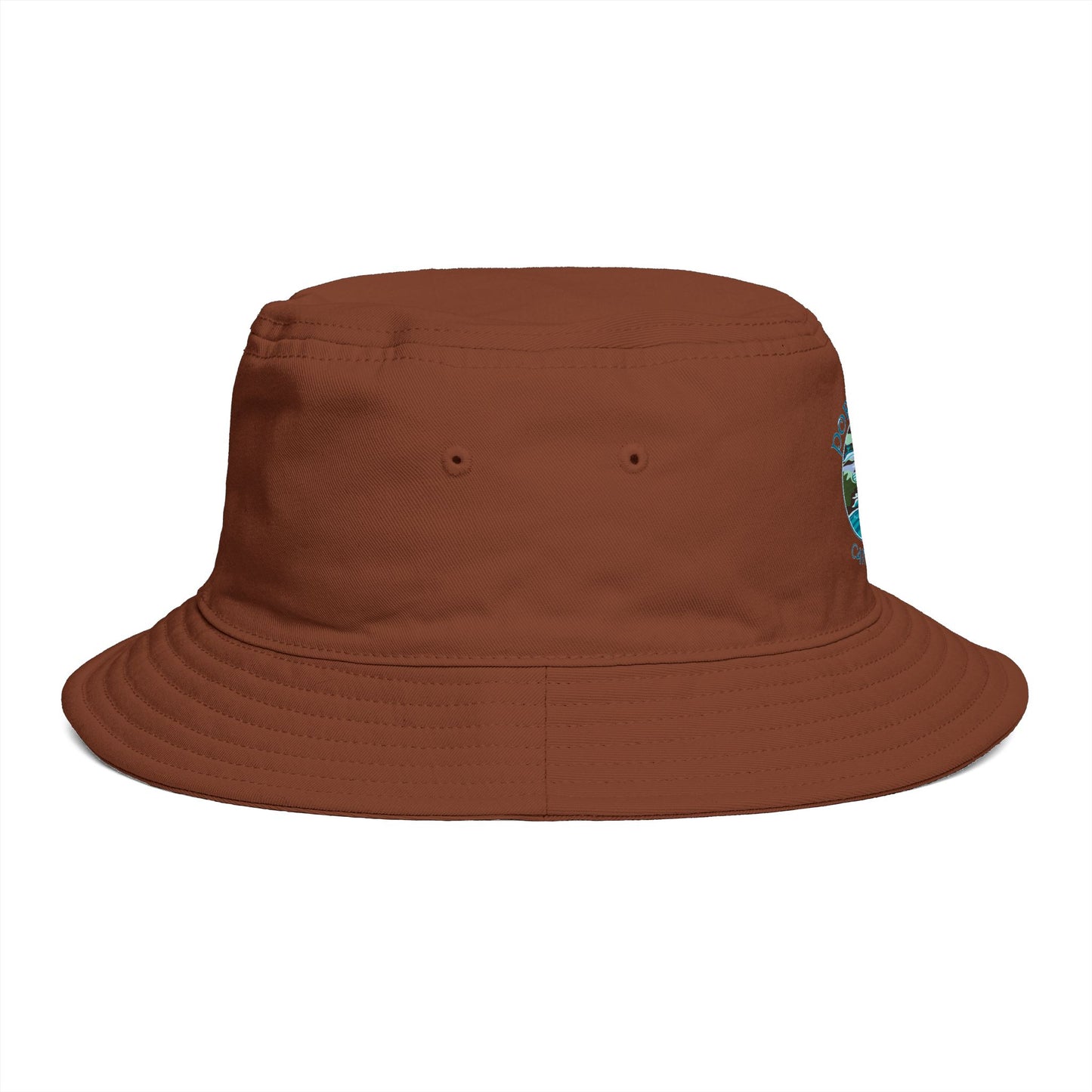 Sunset Coast Bucket Hat — Embroidered Ocean Landscape
