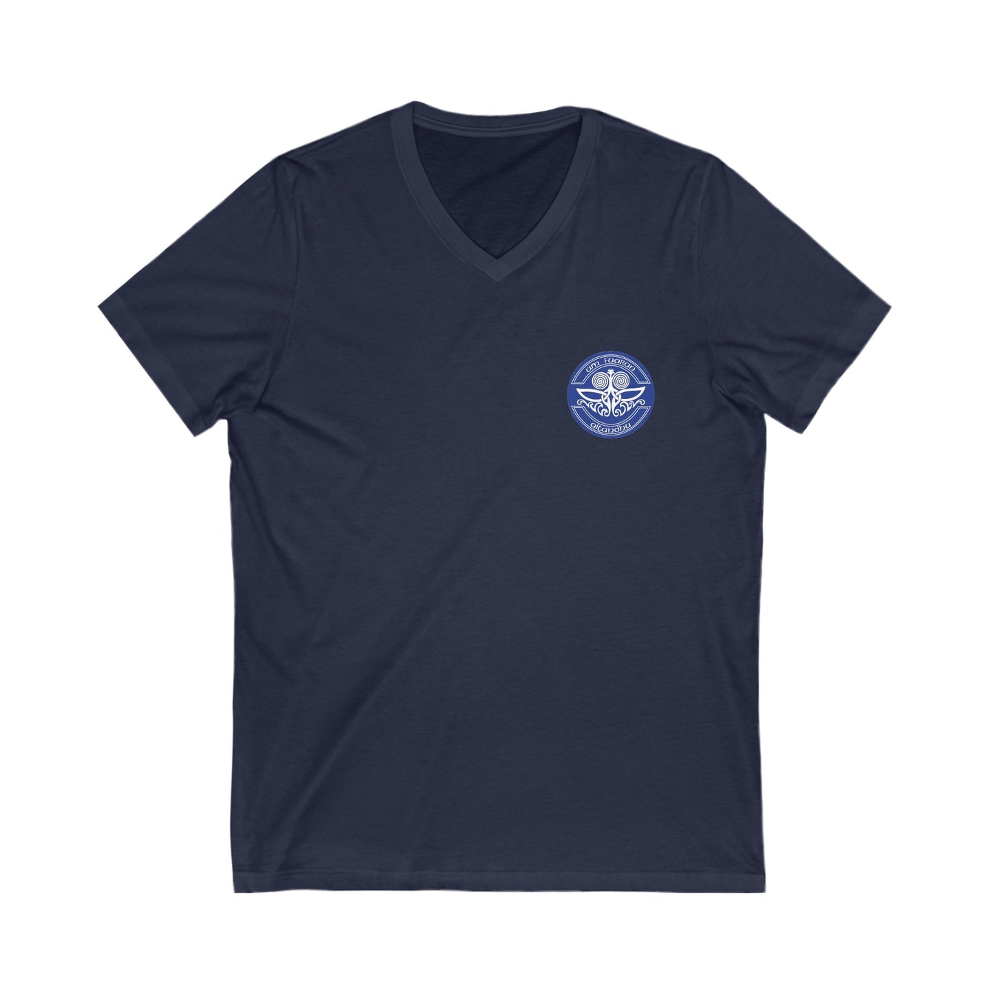 Casual V-Neck Tee with Iconic Emblem - Perfect for Everyday Wear