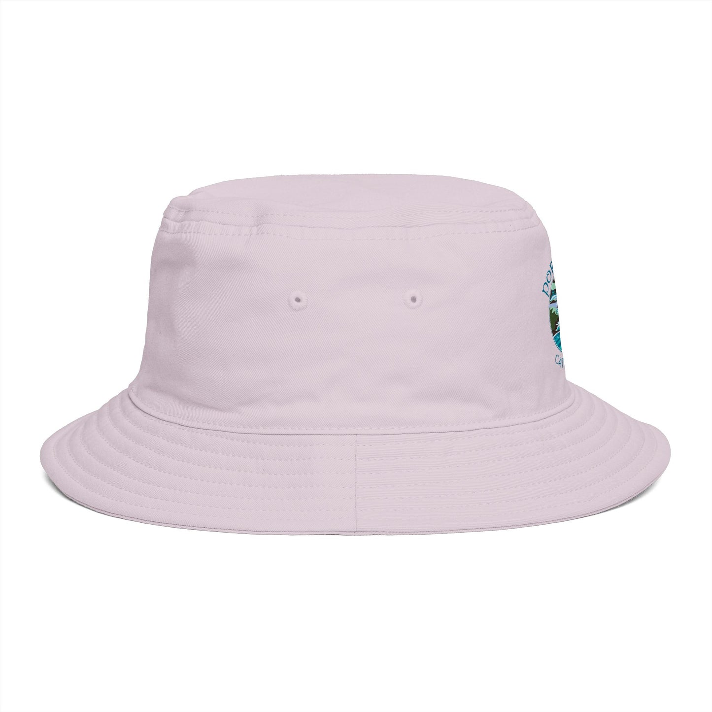 Sunset Coast Bucket Hat — Embroidered Ocean Landscape