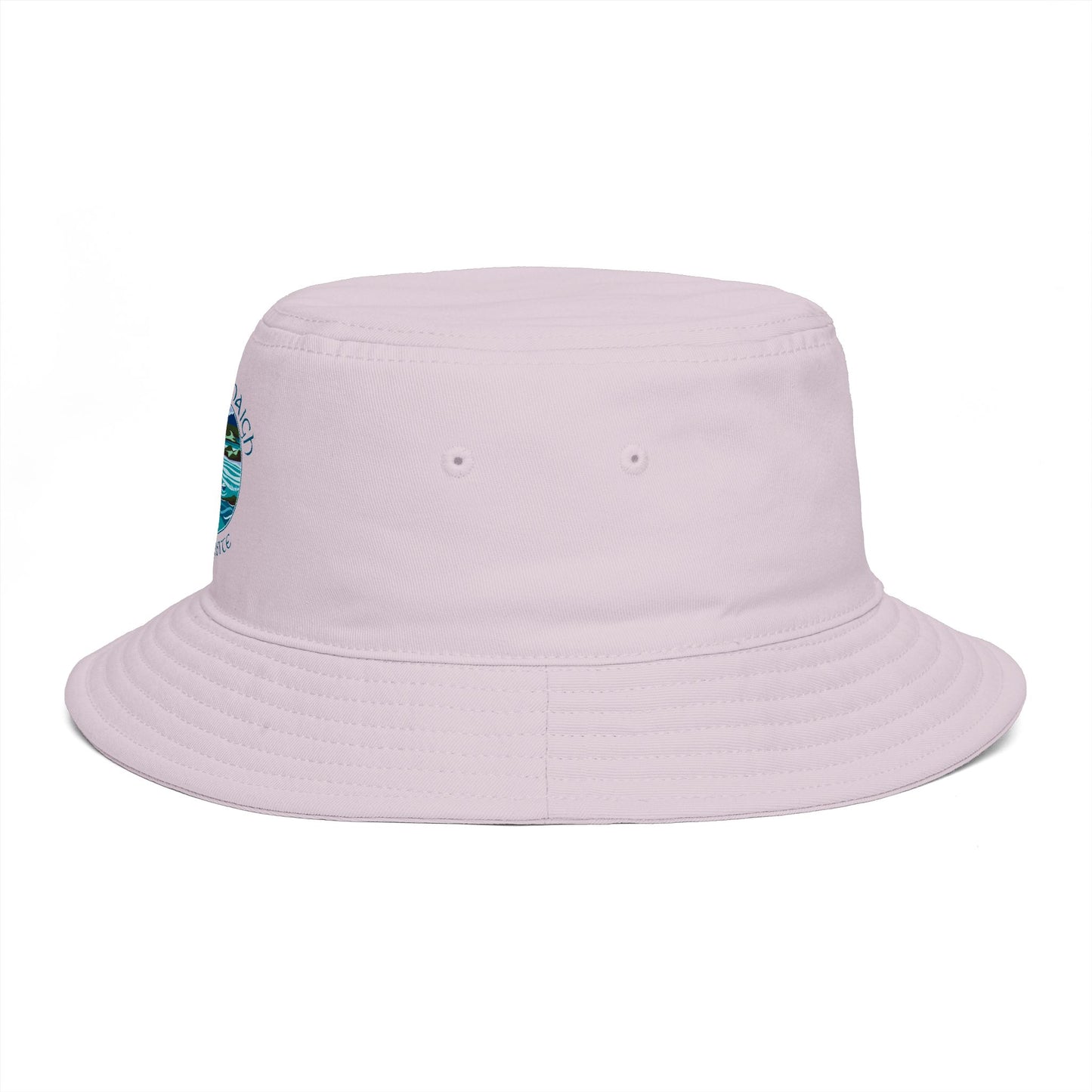Sunset Coast Bucket Hat — Embroidered Ocean Landscape