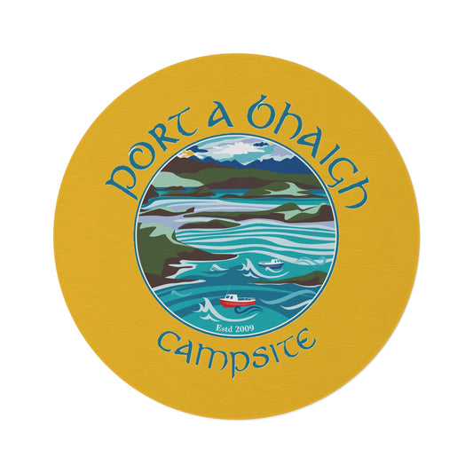 Port A Bhaigh Campsite Round Rug - Cozy Decor for Nature Lovers