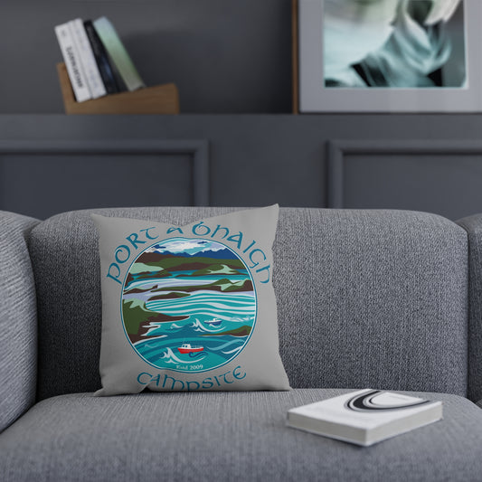 Port A Bhaigh Campsite Decorative Cushion - Cozy Travel Home Decor