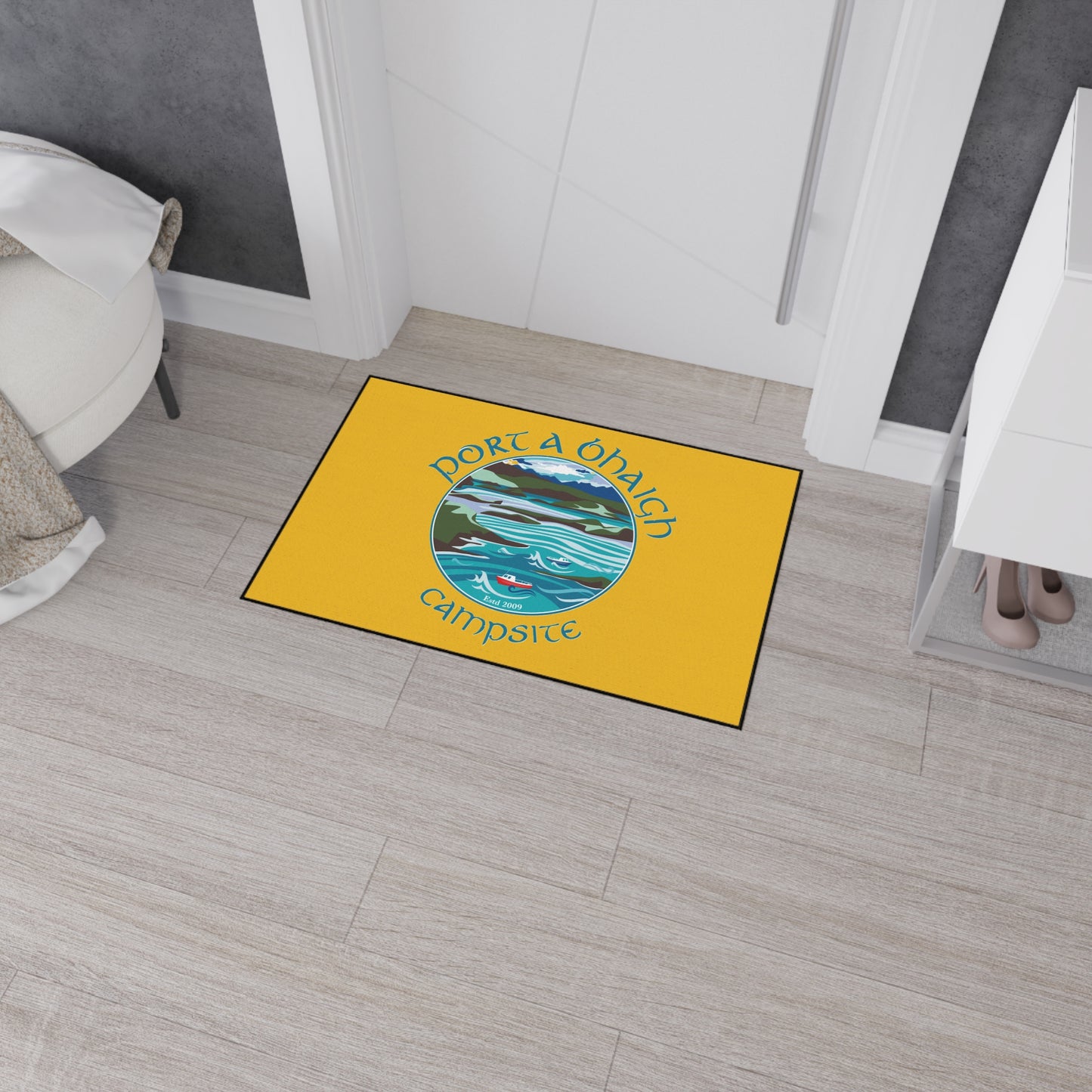 Campsite Heavy Duty Floor Mat - Port A Bhaigh Design, Durable & Stylish Outdoor Decor