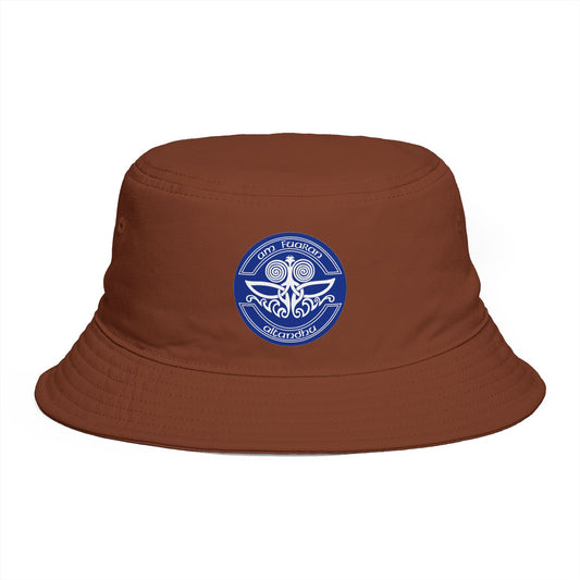 Vintage Nautical Emblem Bucket Hat — Brown Sea Captain Logo