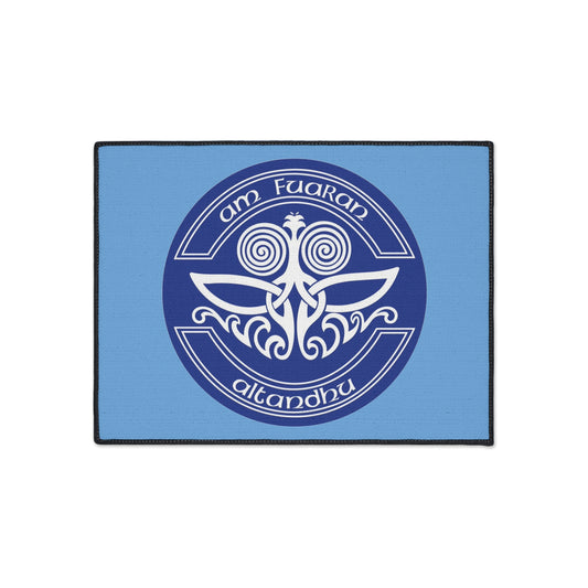 Decorative Heavy Duty Floor Mat with Blue Pattern