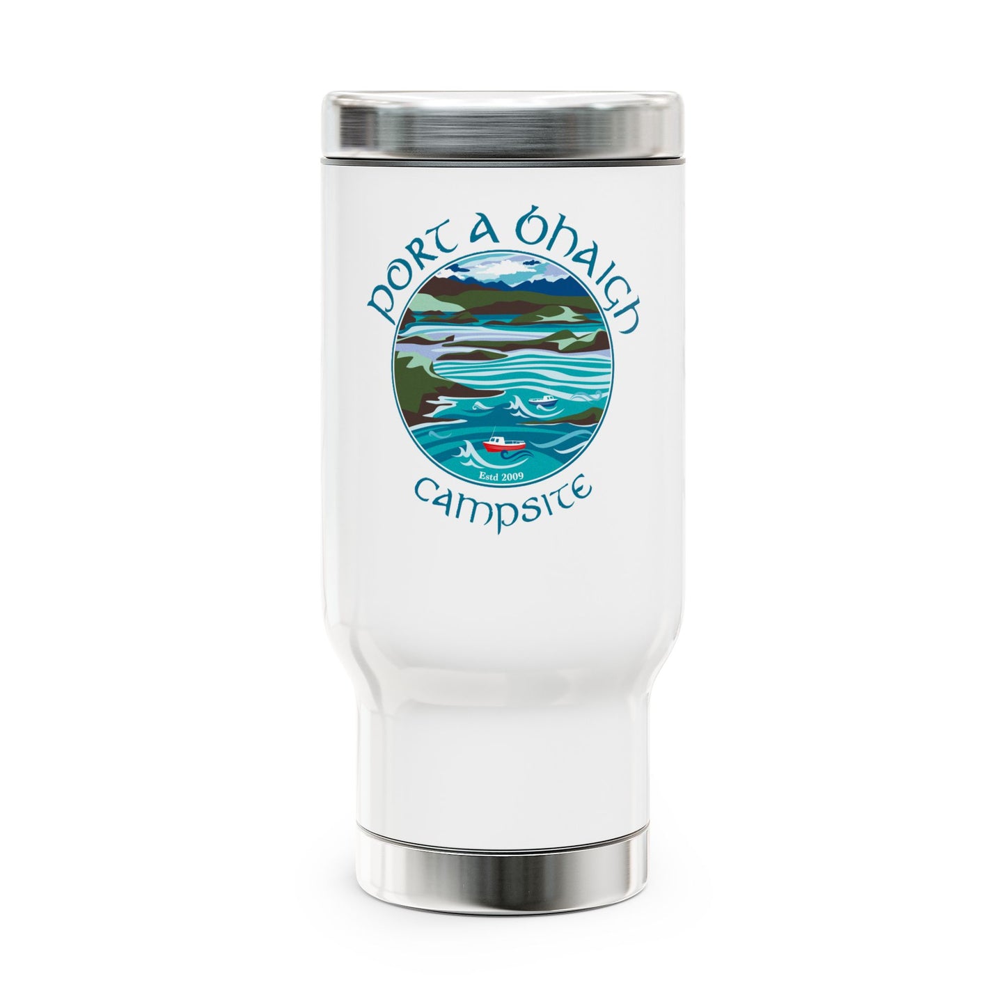 Stainless Steel Travel Mug with Handle, 14oz